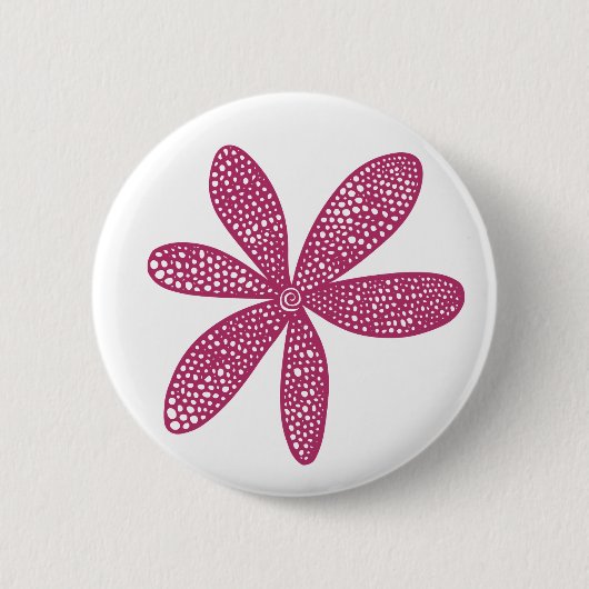 Hübsche Blume - Krimson auf Weiß Button (Vorderseite)