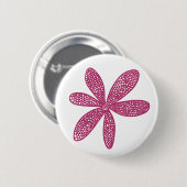 Hübsche Blume - Krimson auf Weiß Button (Vorne & Hinten)