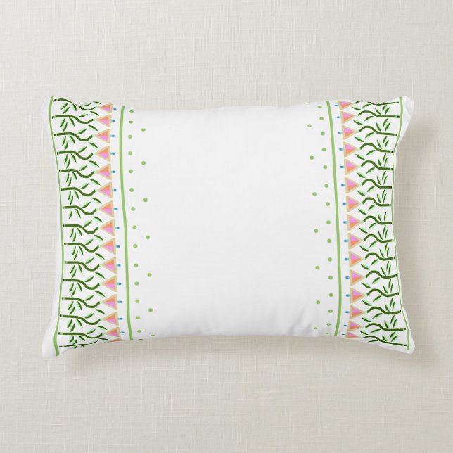 Hübsche Blume Kunstgrenze für stilisierte Tulpen Dekokissen (Vorderseite)