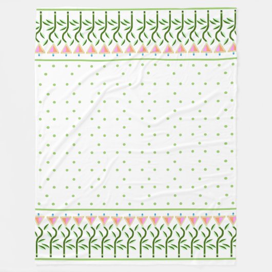 Hübsche Blume Kunstgrenze für stilisierte Tulpen Fleecedecke (Vorderseite)