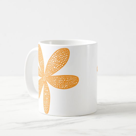Hübsche Blume - Leichtorange Kaffeetasse (Vorderseite Links)