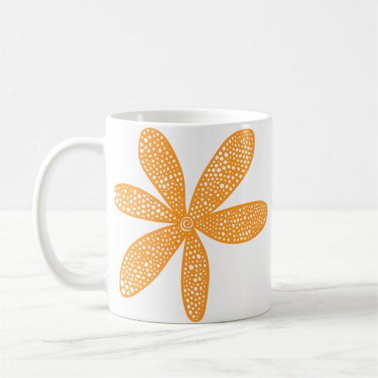 Hübsche Blume - Leichtorange Kaffeetasse (Links)