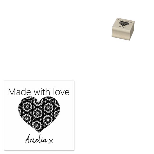 Hübsche Blume Liebe Herzstück - Gebilde mit Liebe Gummistempel (Stempel)