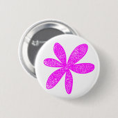Hübsche Blume - Magenta auf Weiß Button (Vorne & Hinten)