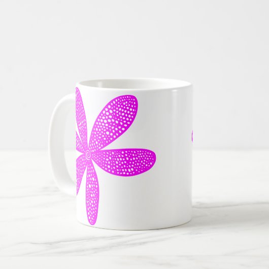 Hübsche Blume - Magenta Kaffeetasse (Vorderseite Links)