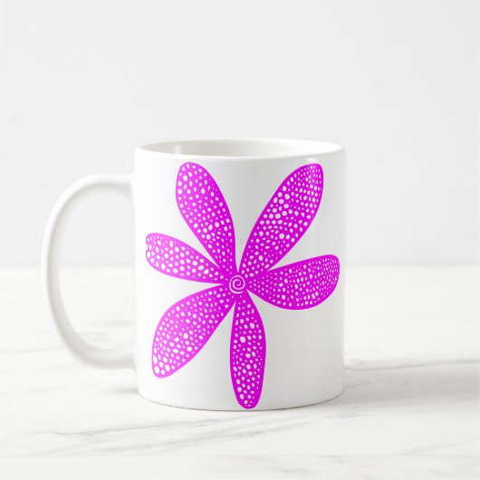 Hübsche Blume - Magenta Kaffeetasse (Links)