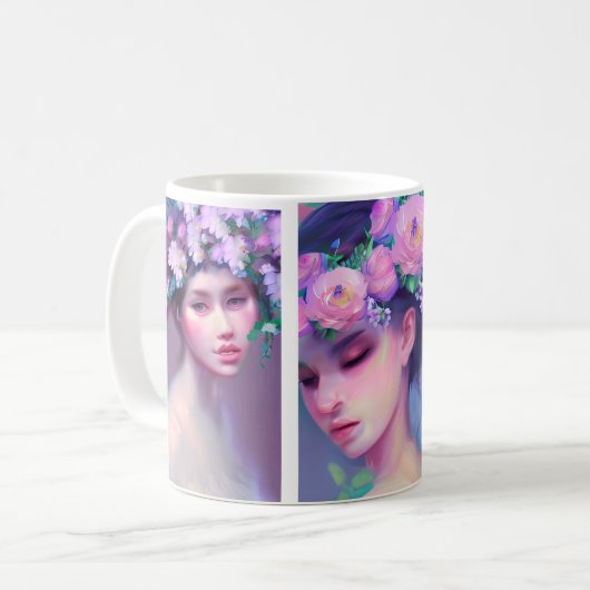 Hübsche Blume Maidens Kaffeetasse (Vorderseite Links)