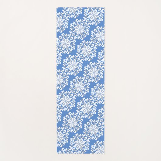 Hübsche Blume Mandala Pattern Blau Yogamatte (Vorderseite)
