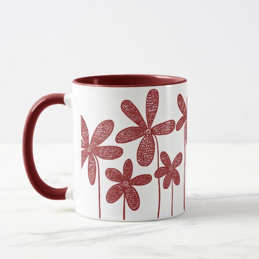 Hübsche Blume - Maroon Tasse (Links)