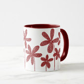 Hübsche Blume - Maroon Tasse (VorderseiteRechts)