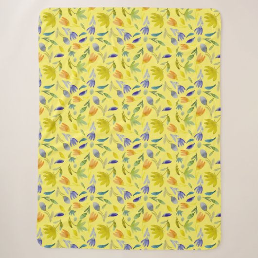 Hübsche Blume mit benutzerdefiniertem gelben Hinte Sherpadecke (Vorderseite)