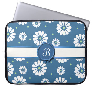 Hübsche Blume mit Monogram-Notebookgehäuse Laptopschutzhülle
