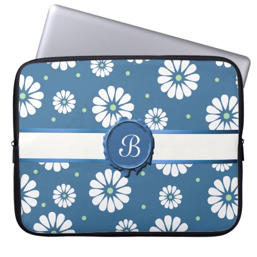 Hübsche Blume mit Monogram-Notebookgehäuse Laptopschutzhülle (Vorderseite)