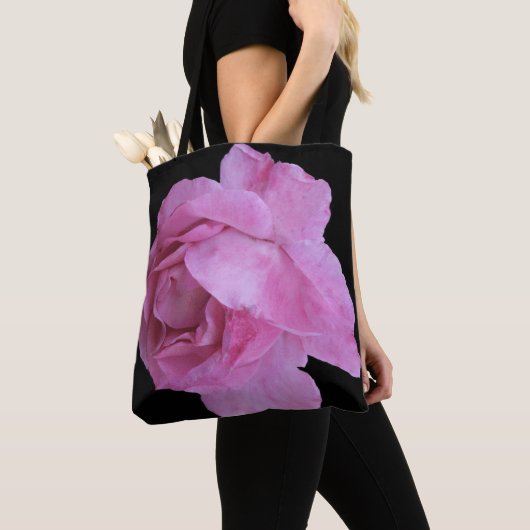 Hübsche Blume mit rosa Rose boho modische Kunst Tasche (Von Nahem)