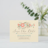 hübsche Blume, modern Save the Date Postkarte (Stehend Vorderseite)