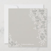 Hübsche Blume Modernes Graues Brautparty Einladung (Rückseite)