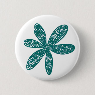Hübsche Blume - Moss Green auf Weiß Button
