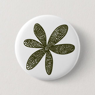 Hübsche Blume - Murky Green auf Weiß Button