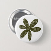 Hübsche Blume - Murky Green auf Weiß Button (Vorne & Hinten)