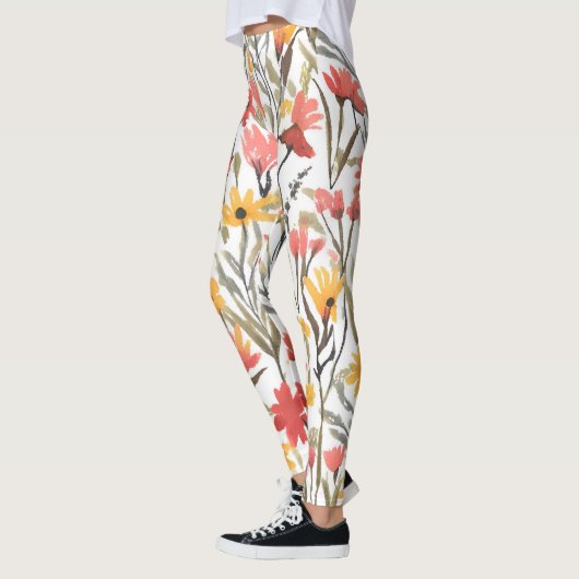 Hübsche Blume Muster Botanische Flora Leggings (Links)