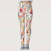 Hübsche Blume Muster Botanische Flora Leggings (Vorderseite)