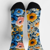 Hübsche Blume Muster ungleich Socken (Oben)