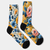 Hübsche Blume Muster ungleich Socken (Rechts)