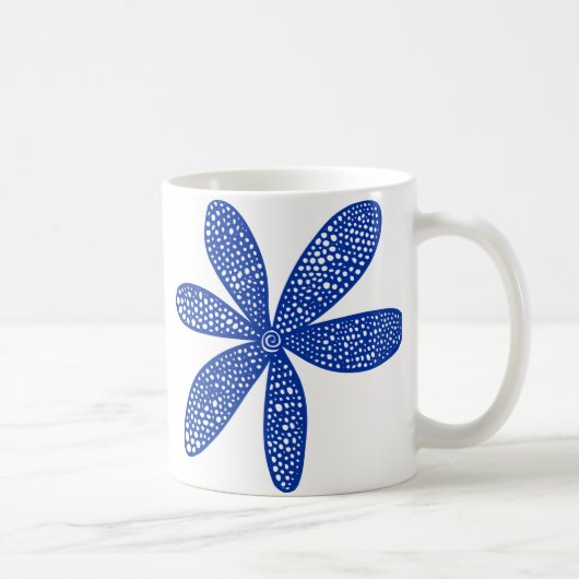 Hübsche Blume - Navy Blue Kaffeetasse (Rechts)
