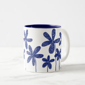 Hübsche Blume - Navy Blue Zweifarbige Tasse (VorderseiteRechts)