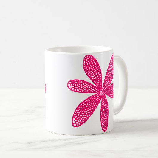 Hübsche Blume - Neon Red Kaffeetasse (VorderseiteRechts)
