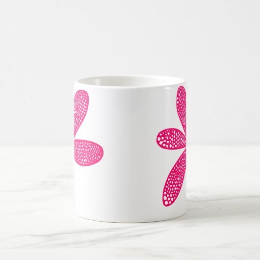 Hübsche Blume - Neon Red Kaffeetasse (Mittel)