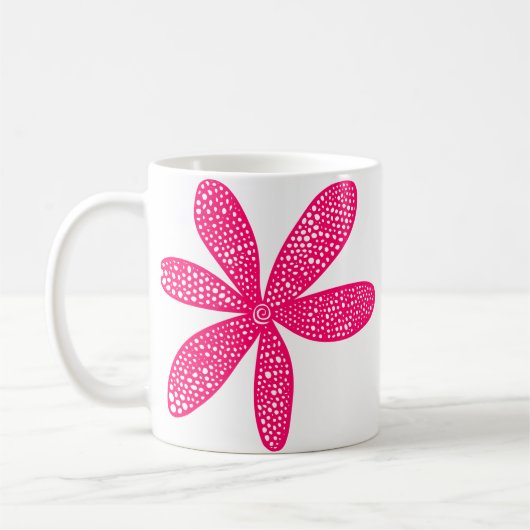 Hübsche Blume - Neon Red Kaffeetasse (Links)