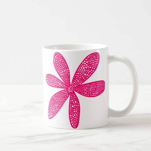 Hübsche Blume - Neon Red Kaffeetasse (Rechts)