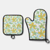Hübsche Blume Ofenhandschuh & Topflappen-Set (Vorderseite)