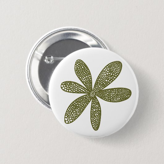 Hübsche Blume - Ölabwurf auf Weiß Button (Vorne & Hinten)