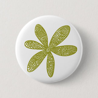 Hübsche Blume - Olive on White Button
