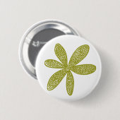 Hübsche Blume - Olive on White Button (Vorne & Hinten)