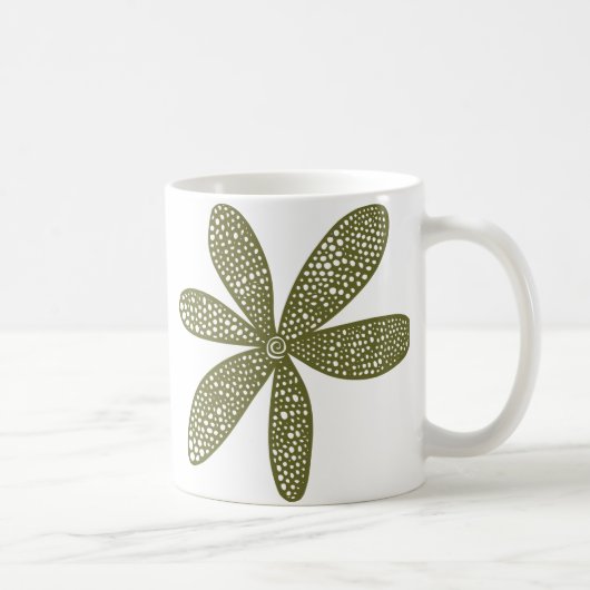 Hübsche Blume - Olivenöle Kaffeetasse (Rechts)