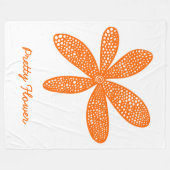 Hübsche Blume - Orange auf Weiß Fleecedecke (Vorderseite (Horizontal))