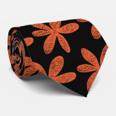 Hübsche Blume - Orange im Herbst auf Schwarz Krawatte (Gerollt)