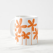 Hübsche Blume - Orange Kaffeetasse (Vorderseite Links)
