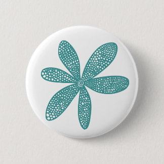 Hübsche Blume - Ozeangrün auf Weiß Button