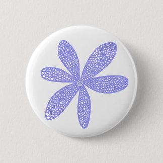 Hübsche Blume - Pastellblau auf Weiß Button