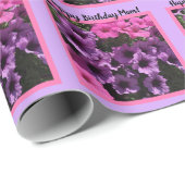 Hübsche Blume personalisieren Geburtstagsnachricht Geschenkpapier (Rolleneckpunkt)