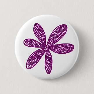 Hübsche Blume - Pflaume auf Weiß Button