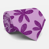 Hübsche Blume - Plum auf CC99CC Krawatte (Gerollt)