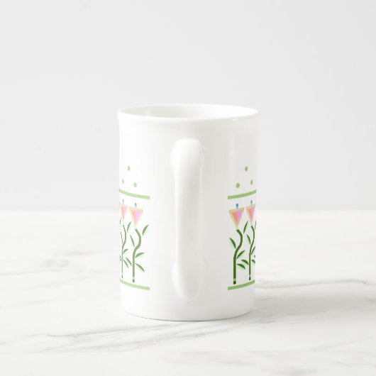 Hübsche Blume Porzellantasse (Rückseite)