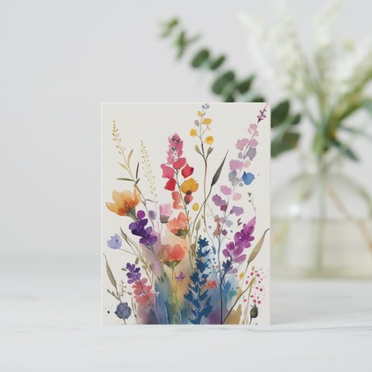 Hübsche Blume Postkarte (Stehend Vorderseite)