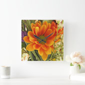 Hübsche Blume Quadratische Wanduhr (Zuhause)