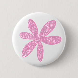 Hübsche Blume - Rosa auf Weiß Button